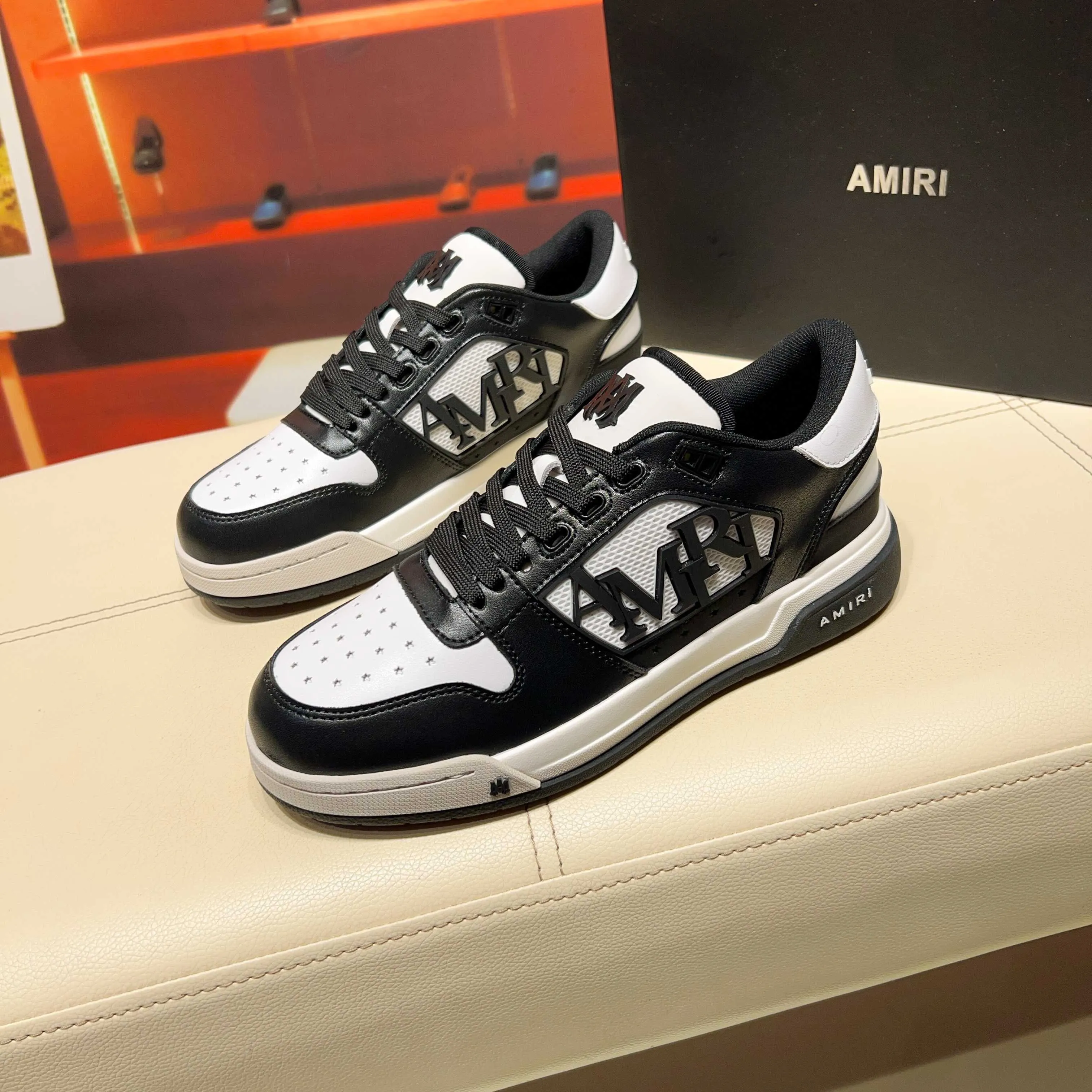 Men's men's shoes 💰500 [New style] 🌲🌲 Amiri - New Amiri trendy shoes, low-top casual sports shoes, the same style as celebrities, made of selected cowhide stitching, original outsole, comfortable on the feet, high-end workmanship, welcome to buy Size: 39-45 (customized for 46)